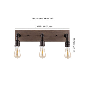 Corbett 22.13" Rustic Farmhouse Iron LED Vanity - JONATHAN Y